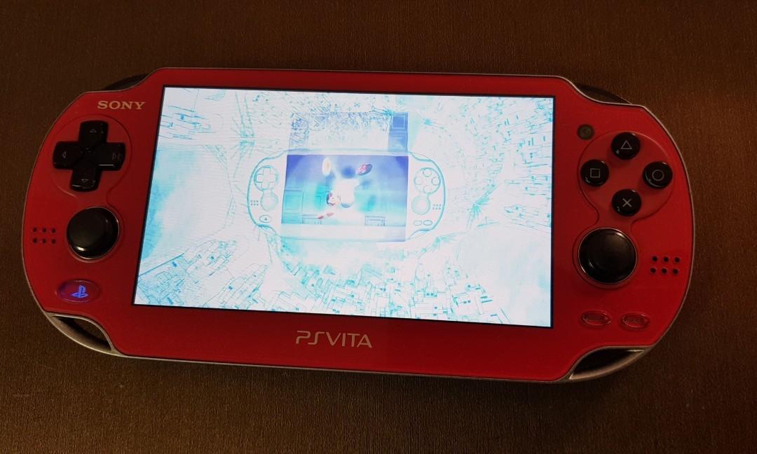 24 HOURS SALE Used Playstation Vita 1000 red modded Video Gaming