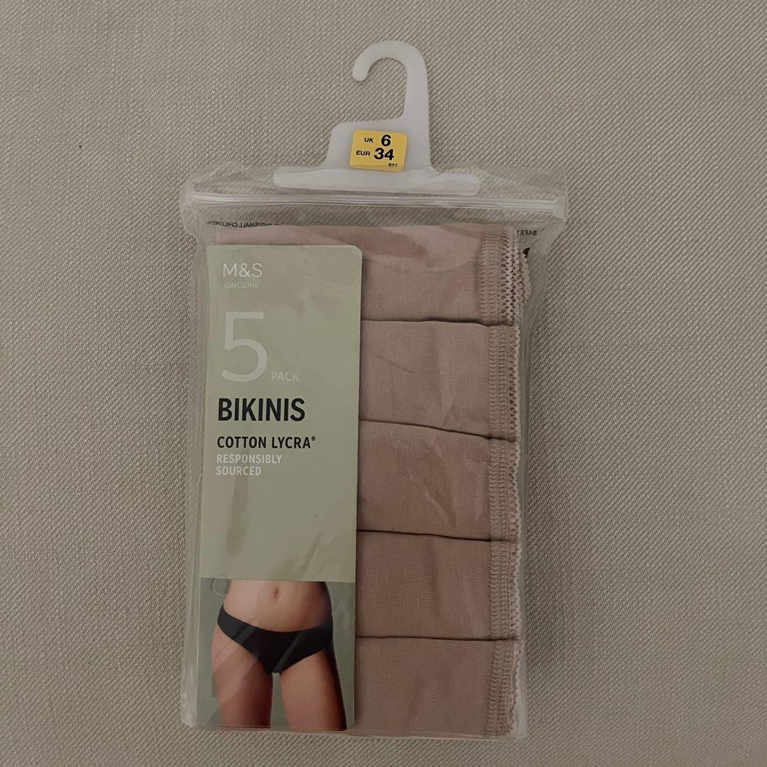 nude & grey print cotton lycra bikini briefs 14 BNIP M&S 5 pack of pink 