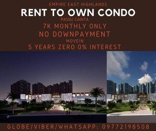 5000 Monthly Cheapest Studio 1BR Pasig Cainta RENT TO OWN NO DP MOVEIN Empire East Condo BGC Antipolo Rosario