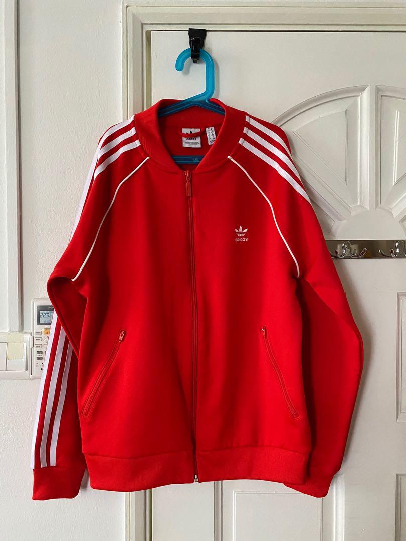 Adidas red jacket, Men's Fashion, Coats, Jackets and Outerwear on Carousell