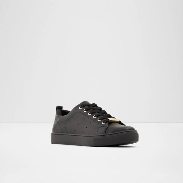 AUTHENTIC ALDO BLACK VELVET SNEAKERS WITH GOLD RIM Women s