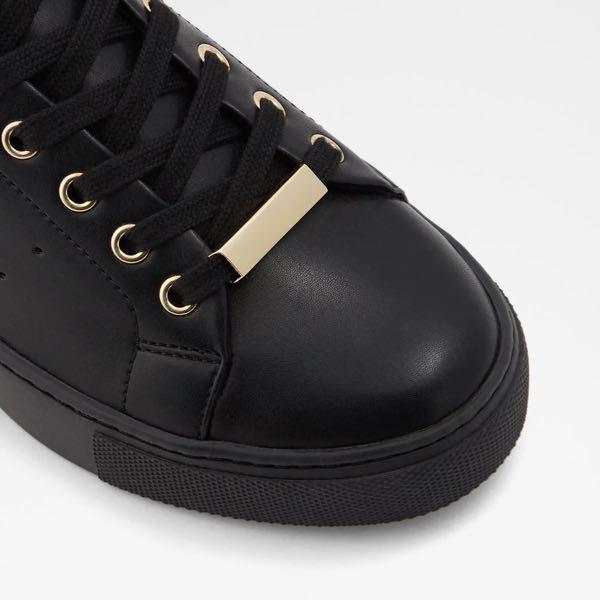 AUTHENTIC ALDO BLACK VELVET SNEAKERS WITH GOLD RIM