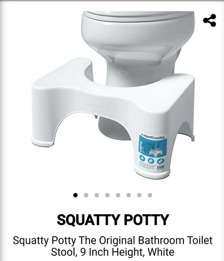 Squatty Potty The Original Bathroom Toilet Stool Height, White, 9 Inch  (Pack of 1)