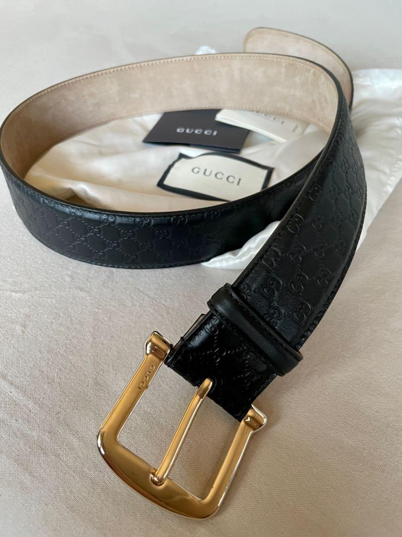 SOLD Authentic GUCCI Microguccissima black leather belt