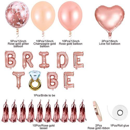 Rose Gold Bride To Be Balloon Set, Bachelorette Party Decorations, Bride  Balloons Bridal Shower Decorations, Bachelorette Balloons, Bridal Shower