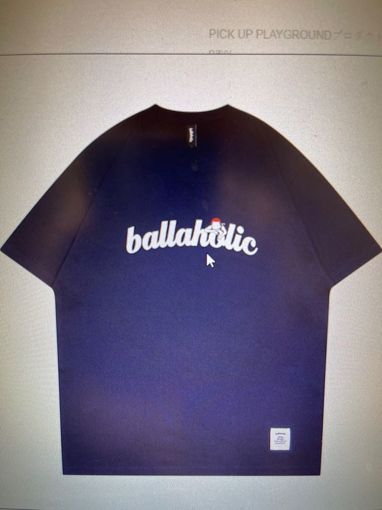 ballaholic Small Logo Long Tee gray navy - Tシャツ