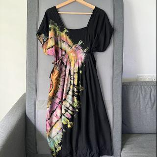 Black tie die dress