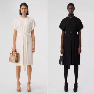 BN Authentic Burberry Cape Sleeve Draped Satin Dress