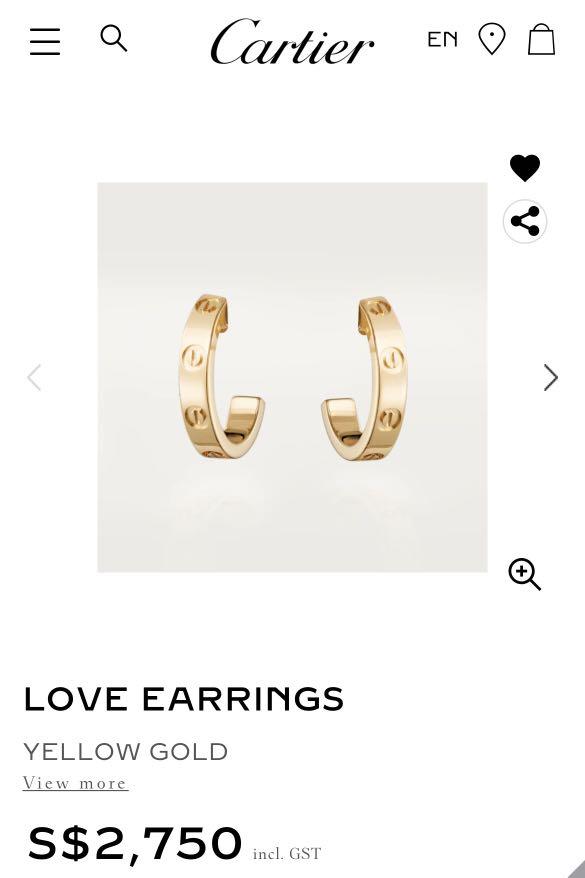 Cartier Love Earrings Women S Fashion Jewelry Organisers Earrings On Carousell