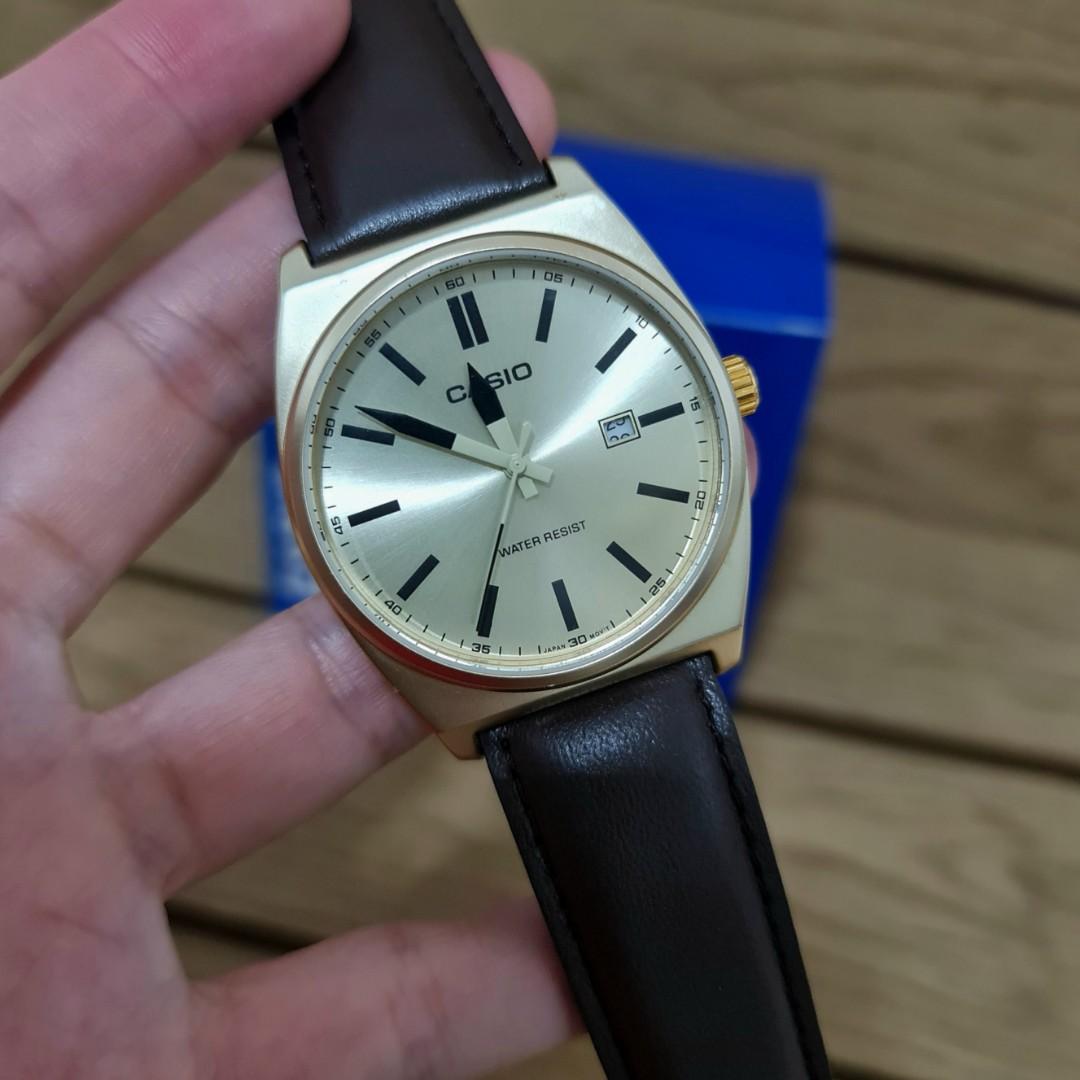 Casio Men s leather analog quartz watch discounted brand new Men s Fashion Watches Accessories Watches on Carousell
