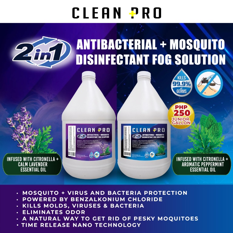Clean Pro 2 in 1 Antibacterial + Mosquito Disinfectant Fog Solution Jr ...