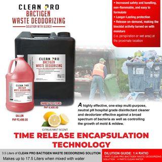 Clean Pro Bactigen Waste Deodorizing Solution with Bleach Concentrate Gallon