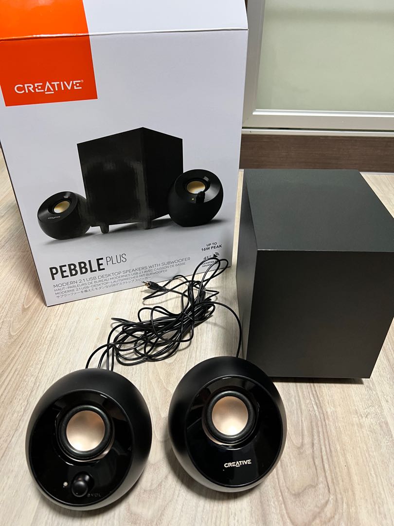 Creative Pebble Plus 2.1 USB-Powered Desktop Speakers with Powerful  Down-Firing Subwoofer and Far-Field Drivers, 8W RMS with 16W Peak Power for
