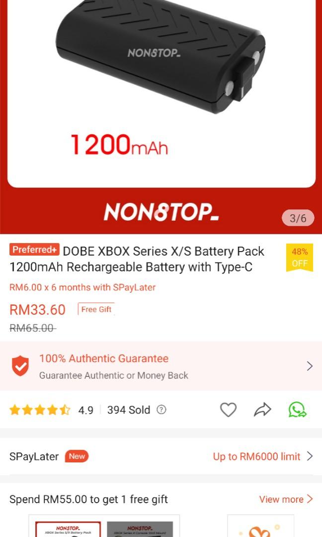 Dobe xbox series x/s battery pack, Video Gaming, Video Games, Xbox on