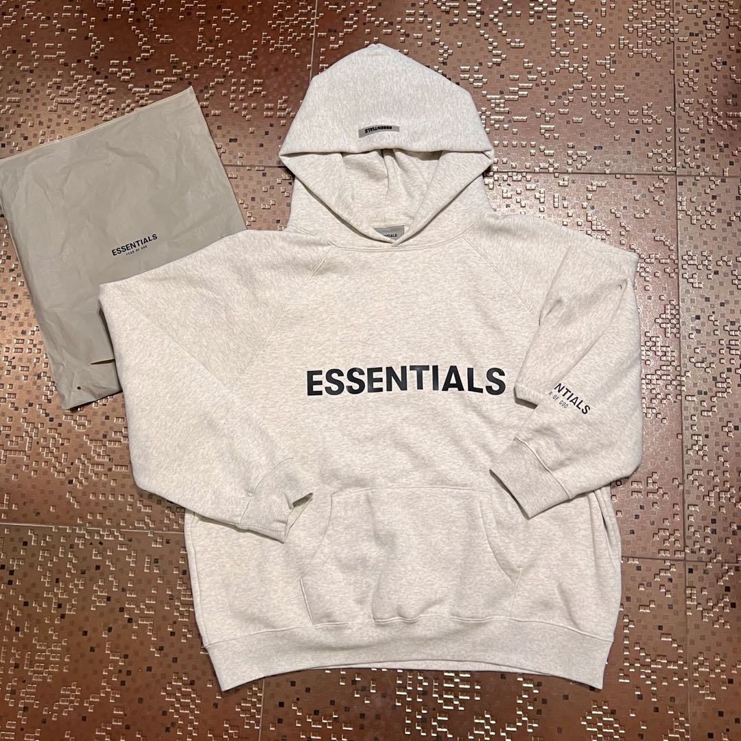 FOG essentials hoodie L fear of god, Men's Fashion, Coats, Jackets
