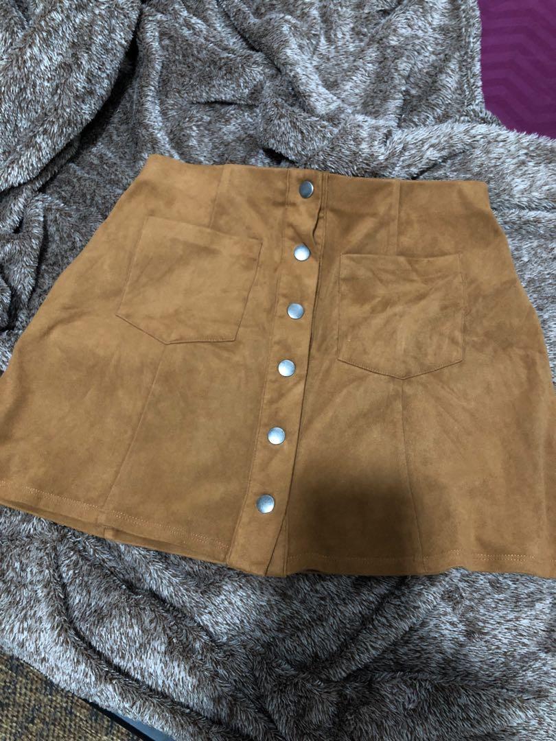 Brown suede skirt forever 21 sales