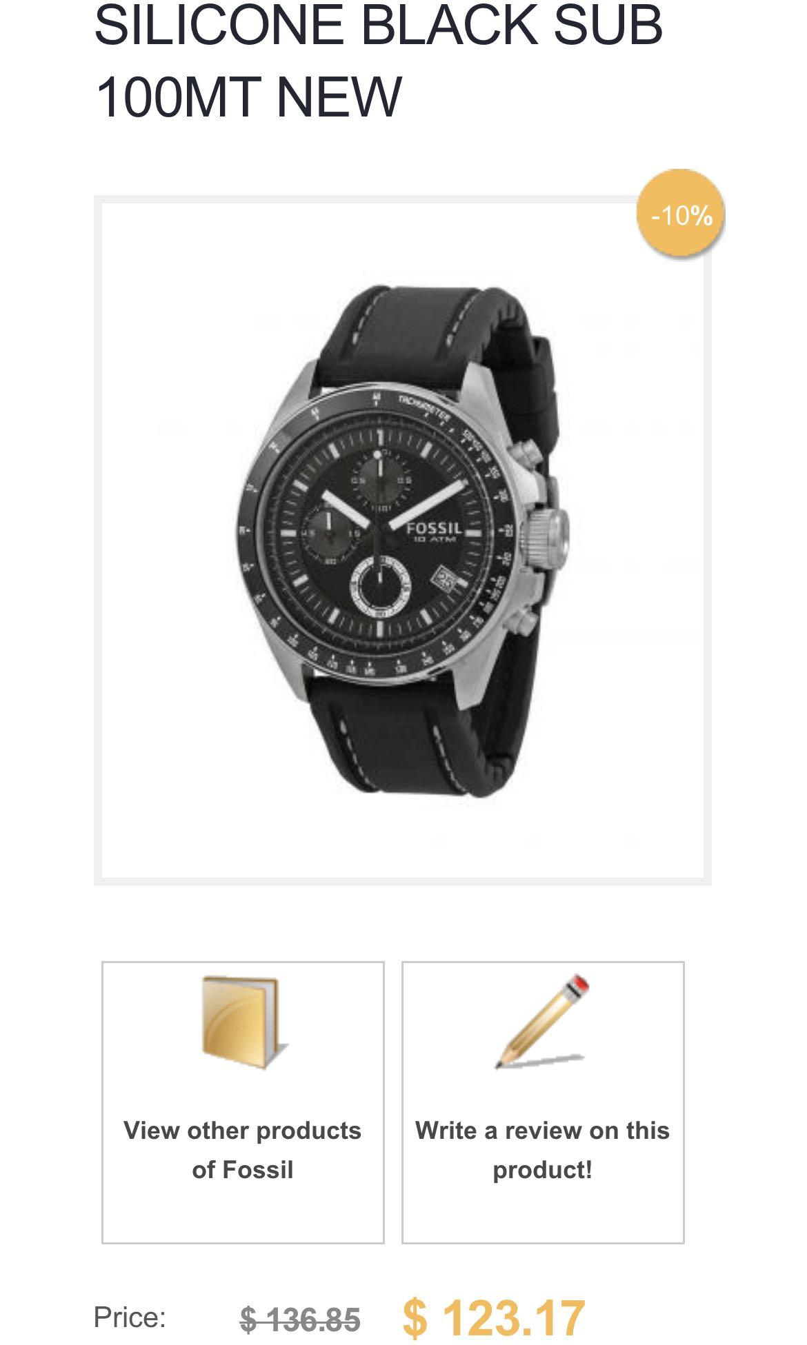 Fossil CH2573IE Men Watch Chronograph Analog Black Silicone