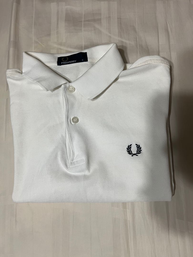 fred perry white polo