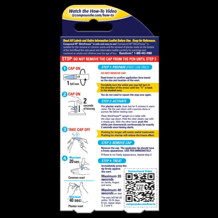 (Free Delivery) Compound W Nitrofreeze Nitrous Oxide Wart Removal Wart Remover 1 Pen & 5