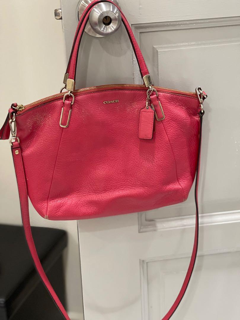 Coach handbag sales pink color
