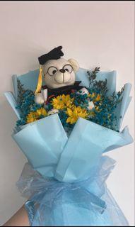 Graduation Bouquet baby breath sunflower led light