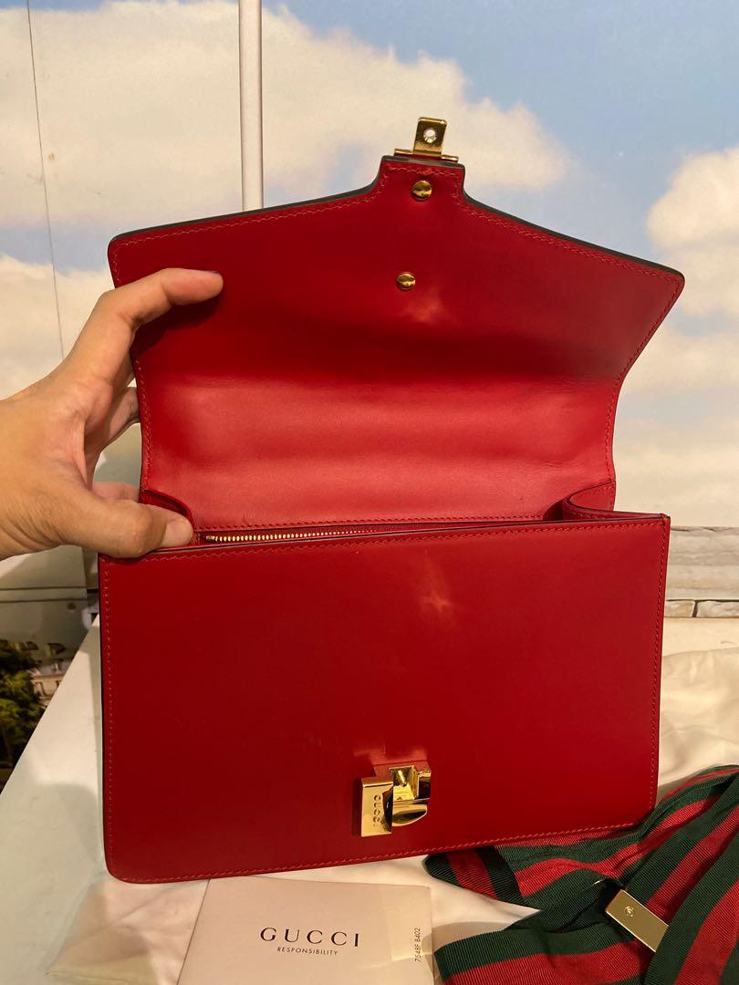 Sylvie leather handbag Gucci Red in Leather - 21455636