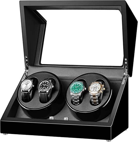 H3855 Siremig Automatic Watch Winder, Watch Winders for 4 Watches, with