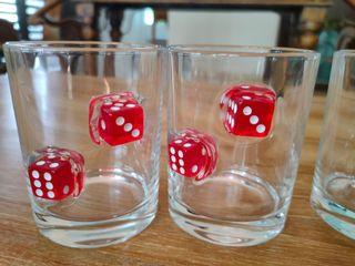 QUALITY Handmade Unique Designer Glass Whisky Wine Water Sling Juice Glass Cups Cawan Dice Poker Casino 3D art of drinking casino #rare alert #chic decor