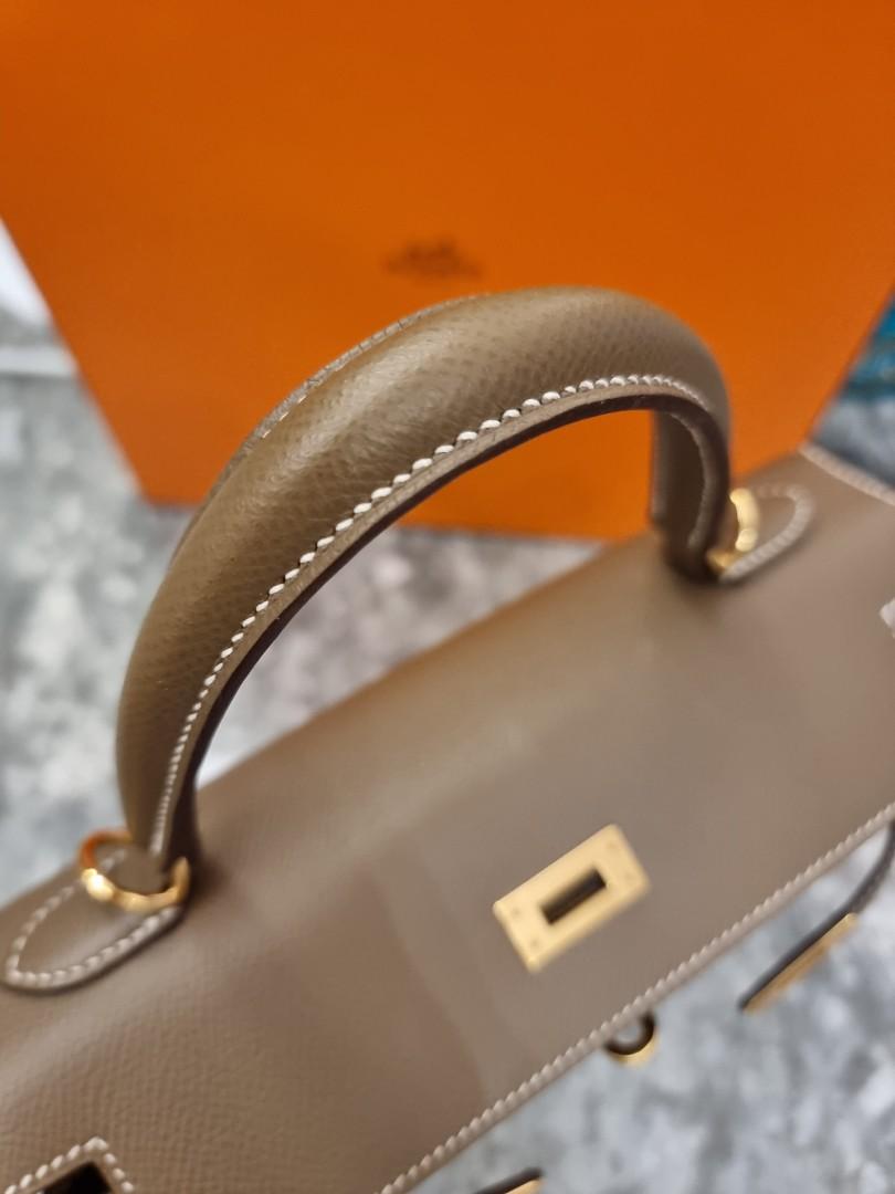 Hermes Kelly 25 🤩 Orange Togo in PHW Excellent Condition K Stamp