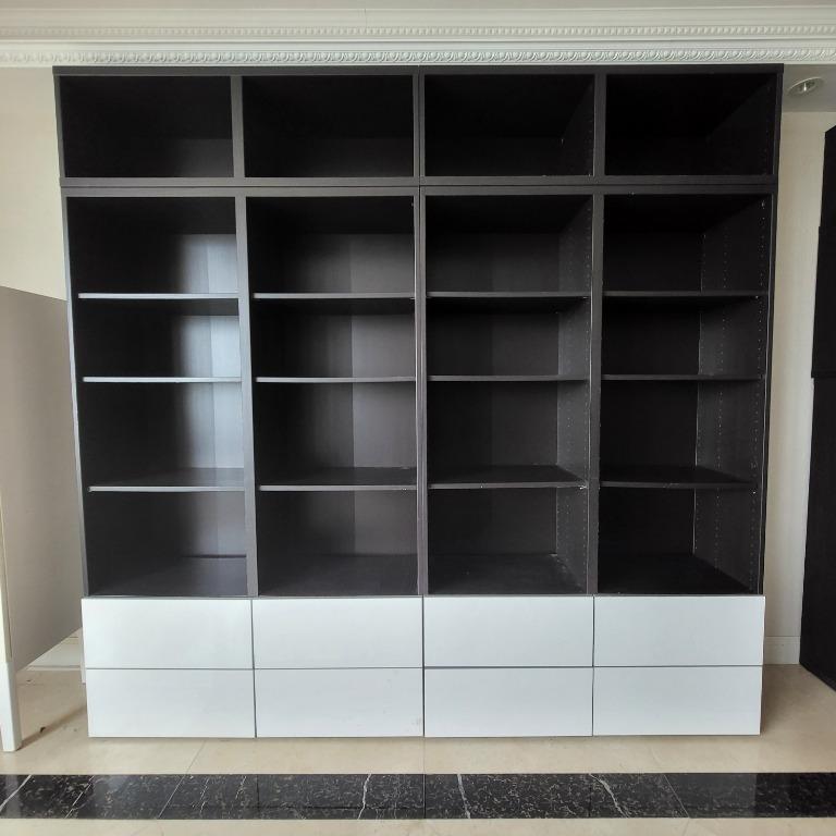 IKEA Bonde Shelves W/Gloss White Drawer + Top Shelf, 傢俬＆家居, 傢俬, 書櫃、櫃子及架