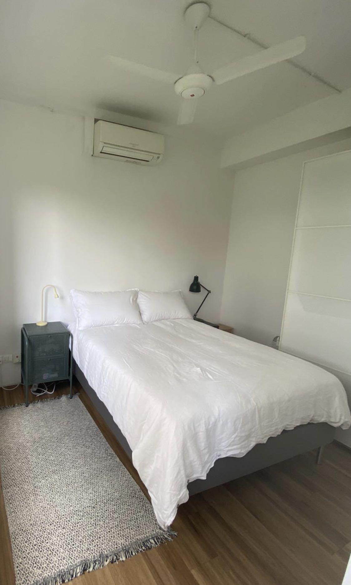 IKEA ESPEVAR QUEEN SIZE slatted bed base with cover and legs