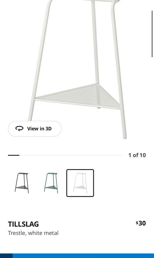 Ikea Tillslag White Metal Table Leg, Furniture & Home Living, Furniture