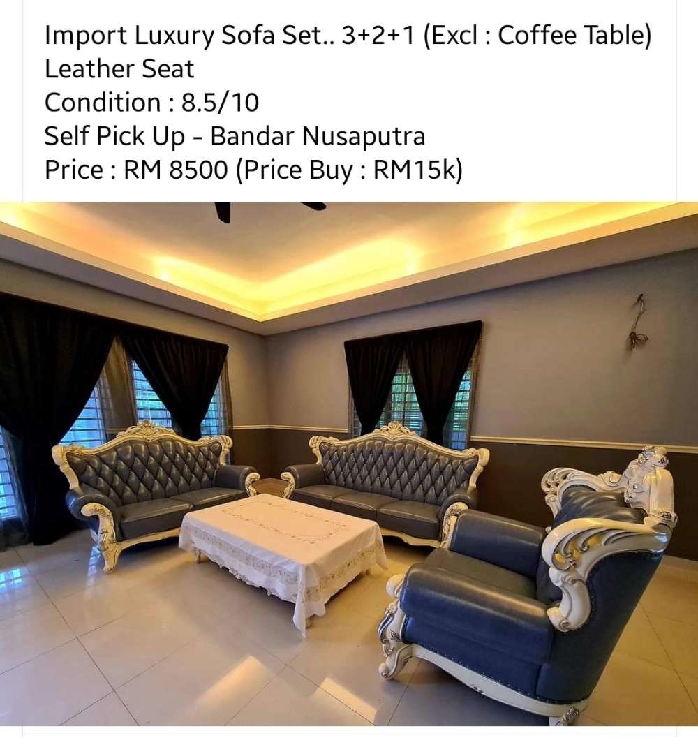 Import Luxury Leather Sofa Set, Furniture & Home Living, Furniture, Sofas  On Carousell