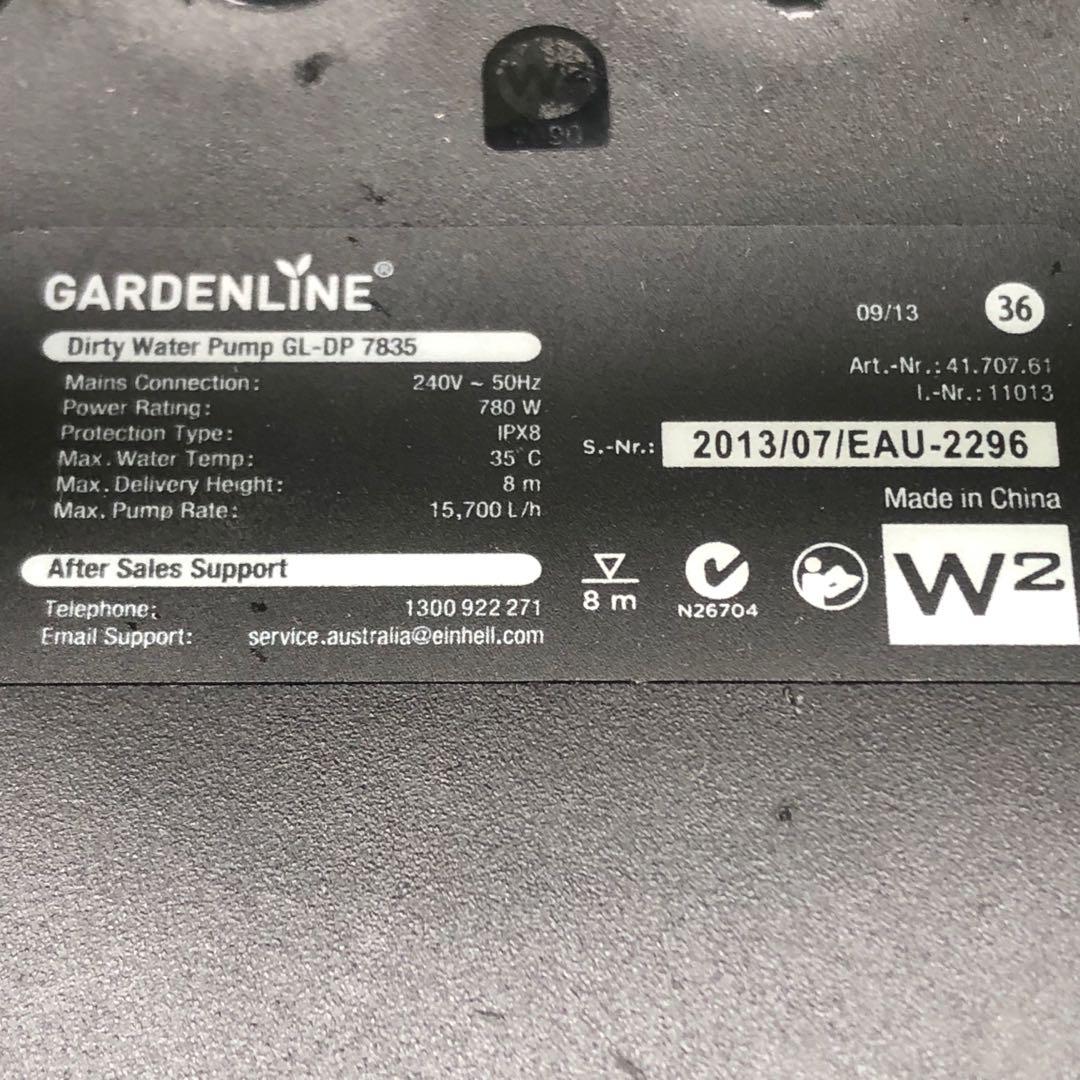 Imported Genuine Gardenline Dirty Water Submersible Pump GLDP7835 with Automatic Float Switch