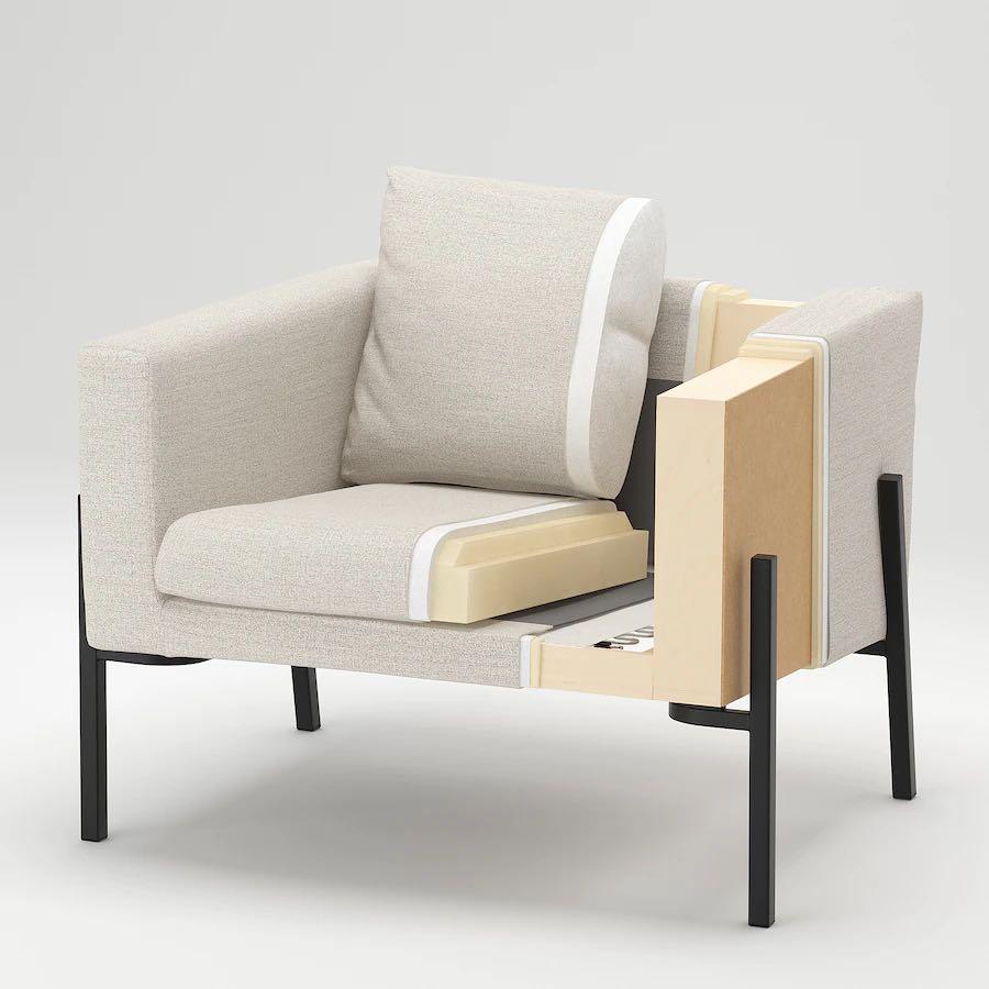 IKEA KOARP Armchair, Golden Yellow, Furniture & Home Living, Furniture