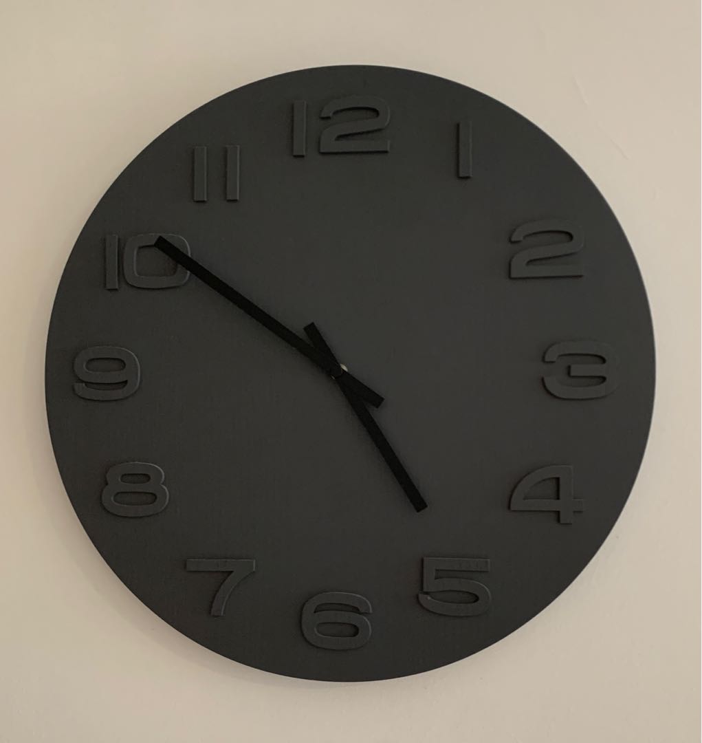 Large Wooden Crate & Barrel Wall Clock, Furniture & Home Living, Home