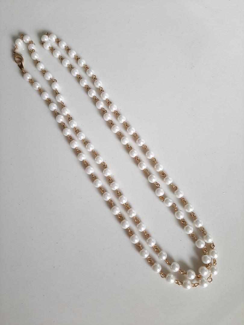 Long Pearl Necklace Costume Jewellery 