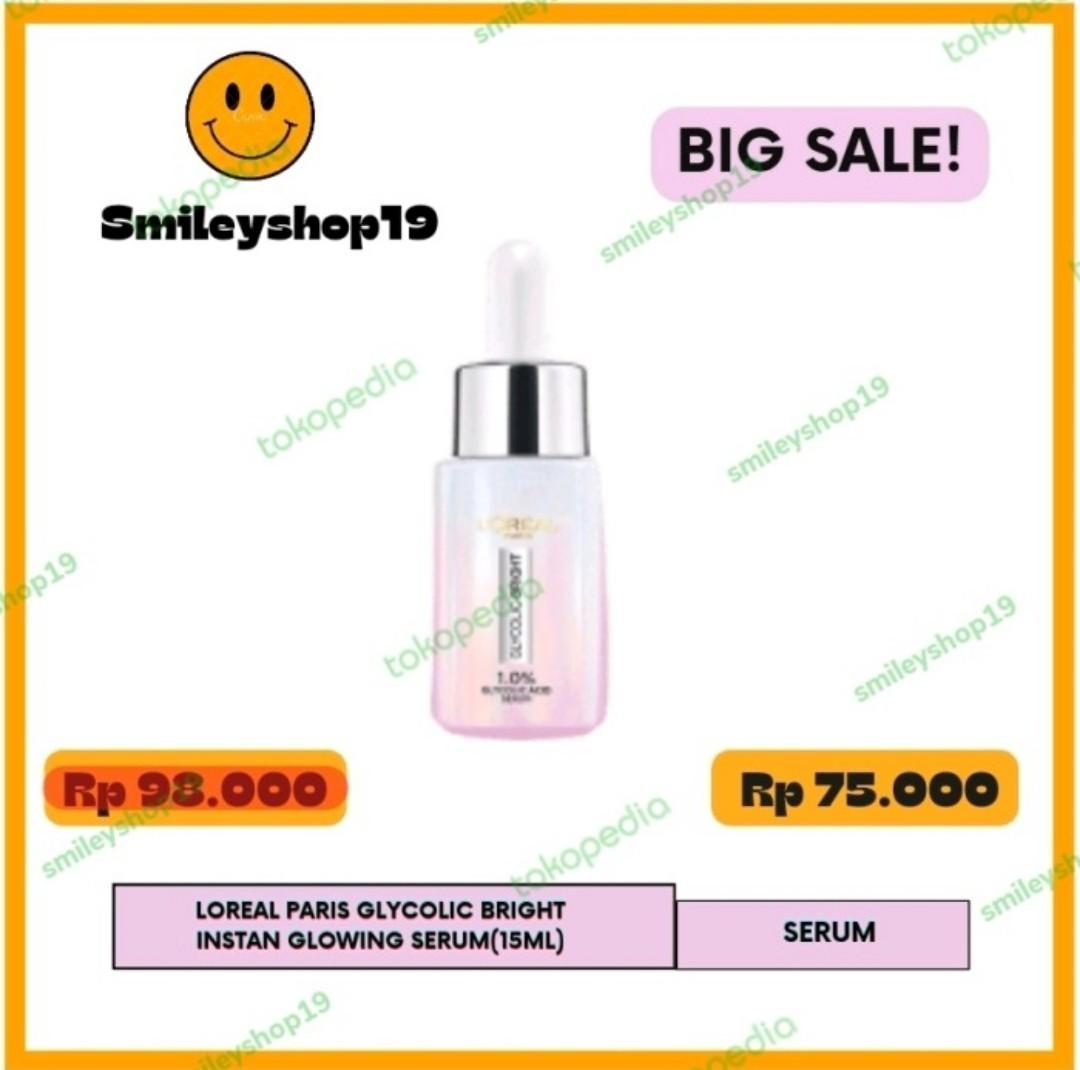 L'Oreal Paris Glycolic Bright Glowing Face Serum 15 ml, Kesehatan