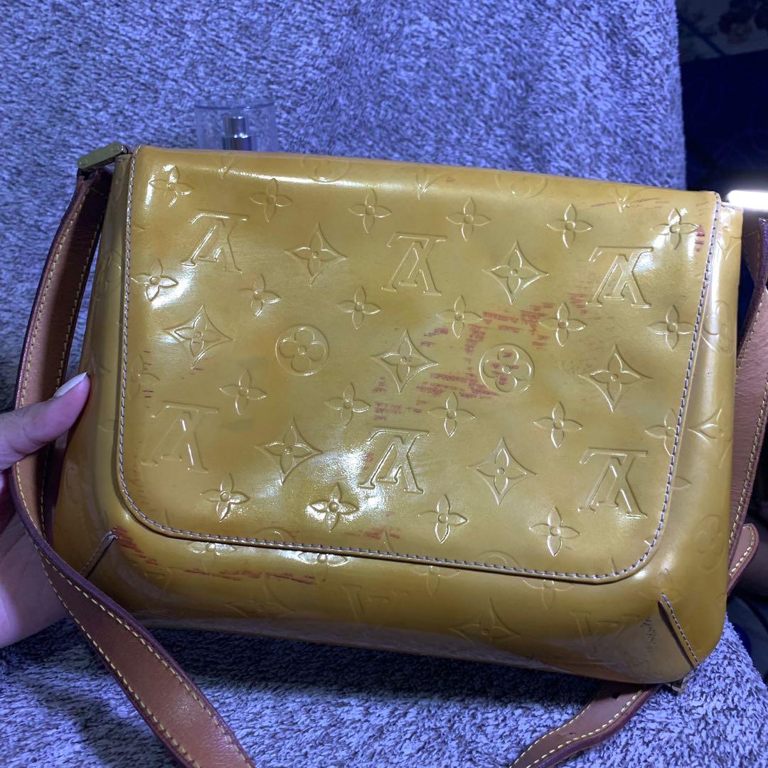 LOUIS VUITTON Vernis Thompson Street Shoulder Bag Yellow From Japan E-46 