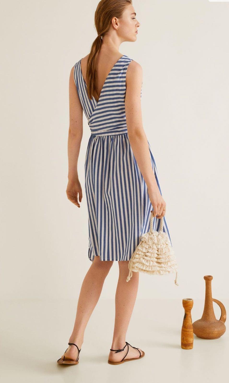 Mango striped store bow dress