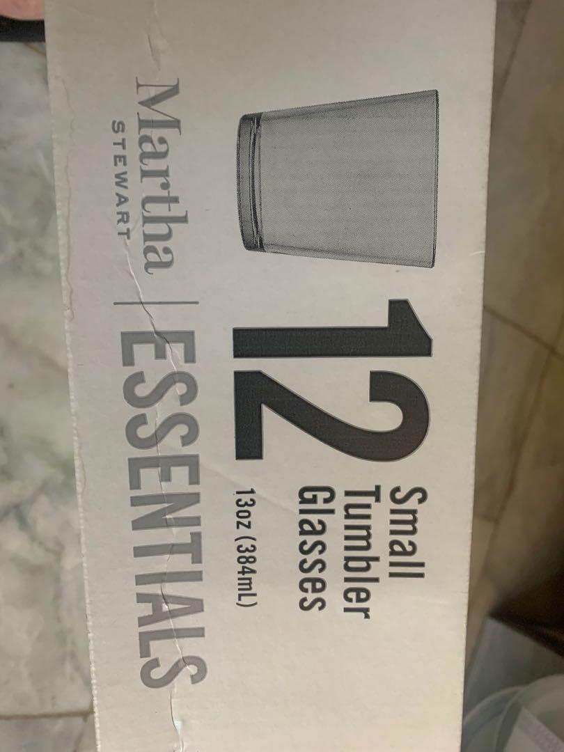 Martha Stewart Essentials (Category: Other Kitchenware & Tableware) located in Bacoor. Submitted by chakiiee (Listing ID 1159993323, Image 1). Description: Martha Stewart Essentials 12 small tumbler glass Brandnew and never been used. No dents or cracks. Dm or text for faster transaction.