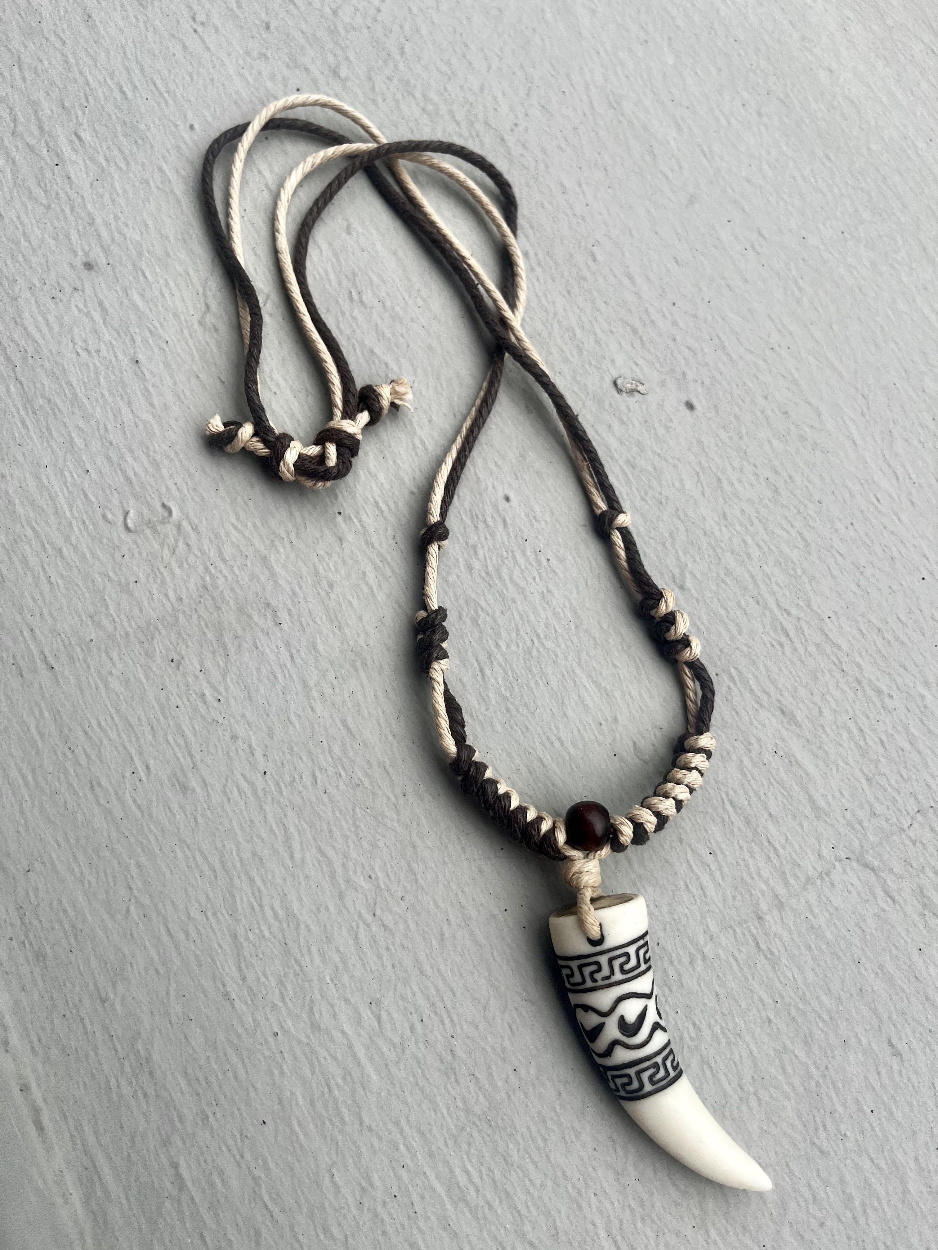 Men Tiger saber tooth necklace adjustable