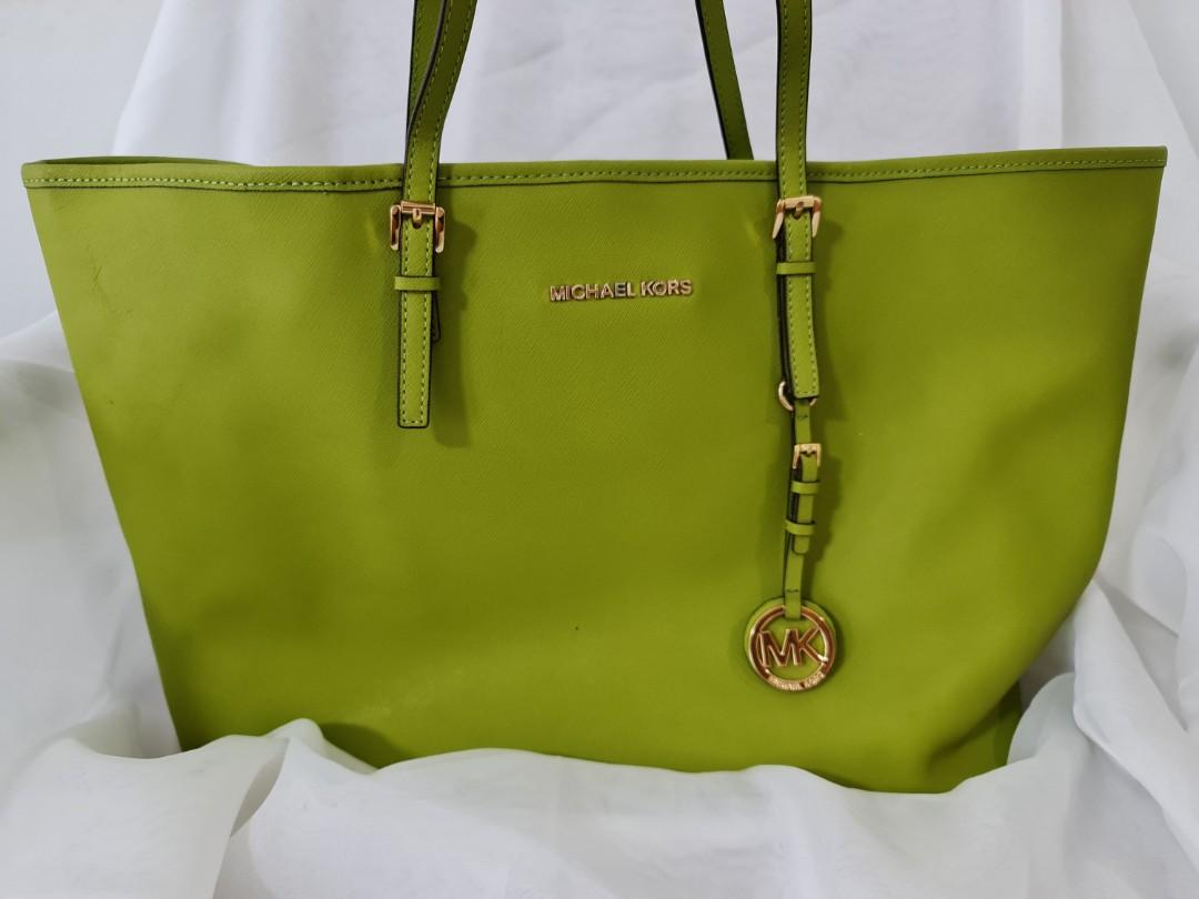 Michael Kors Tote Bag in Lime Green, Luxury, Bags & Wallets on Carousell
