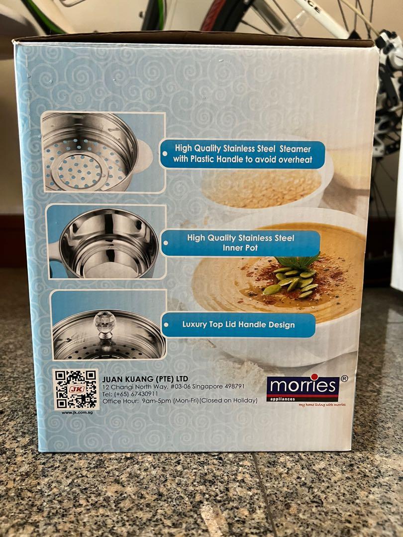 Morries Multi Function Cooker (Category: Cookers) located in Singapore. Submitted by p.warehouse (Listing ID 1160014920, Image 2). Description: Self collection at East Side. Delivery +$10. Lightly used twice. Suitable for instant noodle, individual hotpot, steaming purposes..