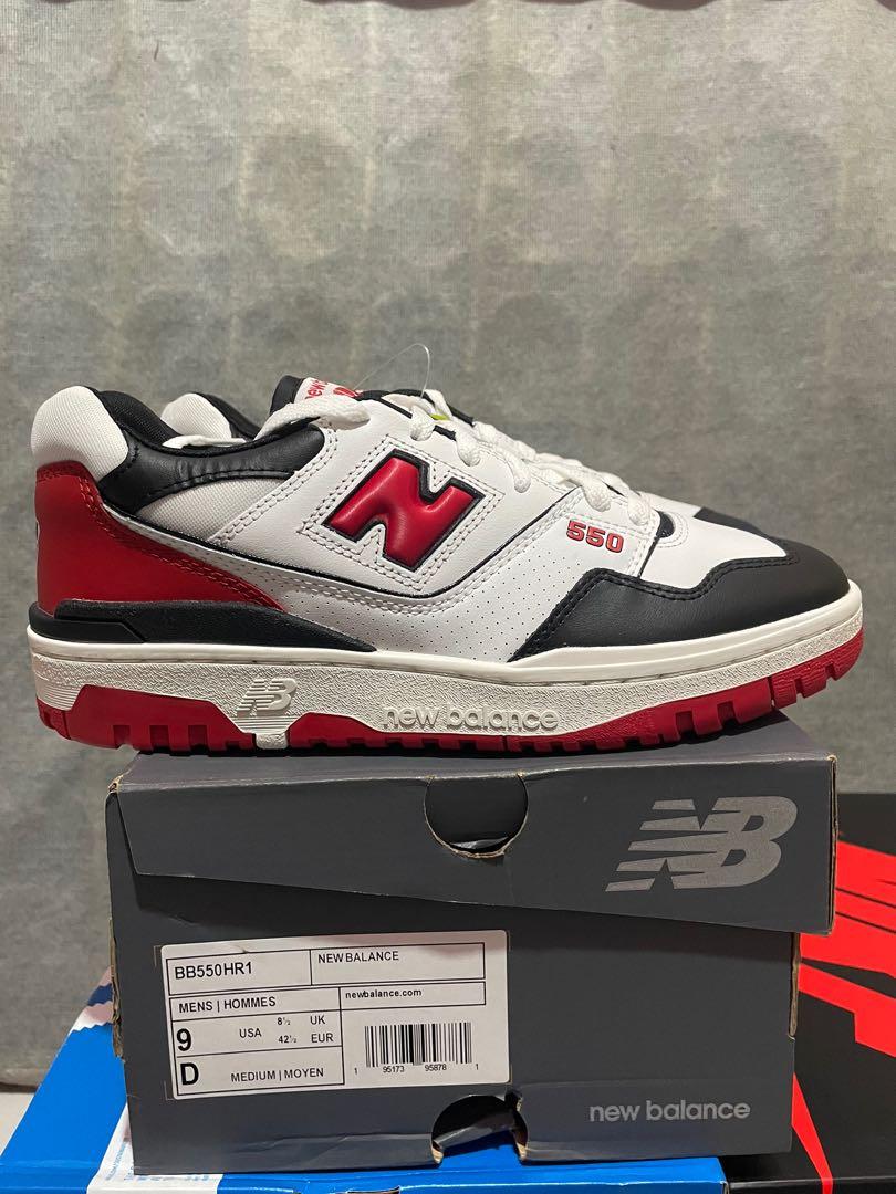 new balance white red black