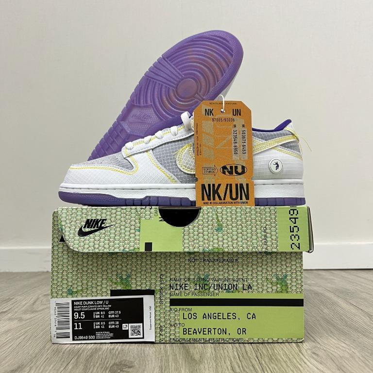 Nike Dunk Low Union Passport Pack Court Purple US9.5, 男裝, 鞋, 波