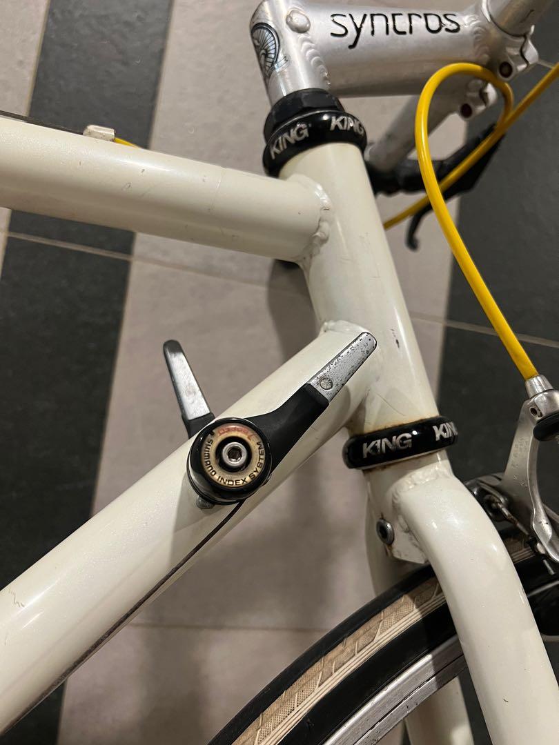 Old school handsome white vintage bike gear shift by index