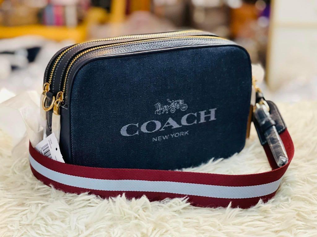 Coach Jes Crossbody Camera Bag in Denim & Navy Blue Leather - Coach 65 –  Essex Fashion House