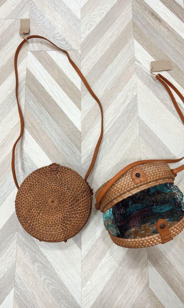Rattan round sling bag outlet