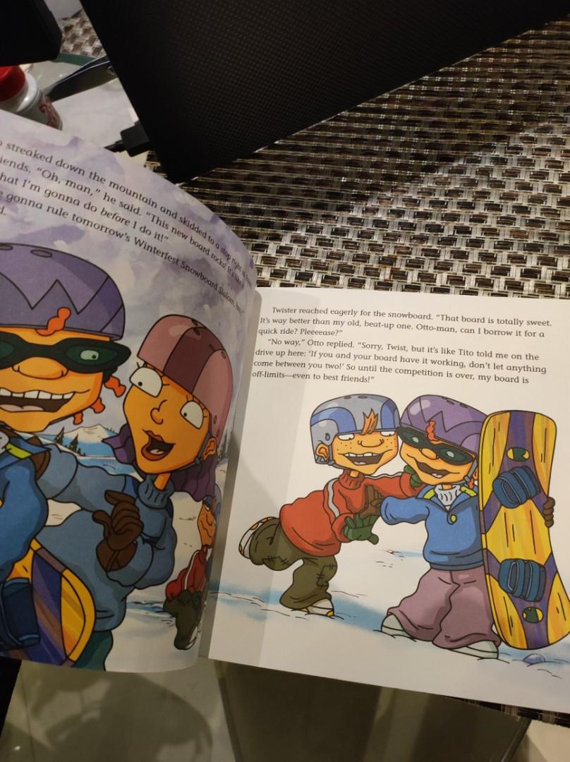 Rocket power Nickelodeon Children's book (Category: Children's Books) located in Taguig. Submitted by sothyalbookshop (Listing ID 1160004672, Image 2). Description: With his righteous new snowboard, it looks like Otto has the Winterfest Snowboard Slalom in the bag, but Twister has been scoping Otto's board for days and as soon as Otto turns his back, Twister borrows it for a test run and breaks it. Original. Pre-loved, but still in great conditio